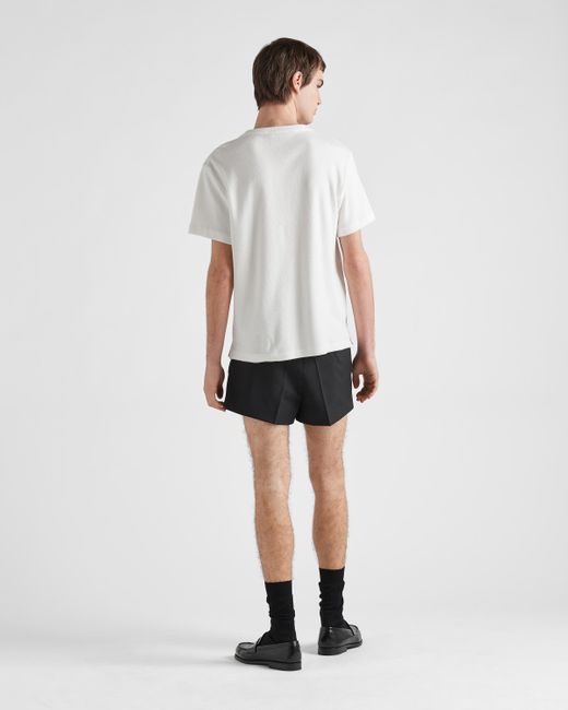 T-shirt En Tissu Éponge Prada pour homme en coloris White