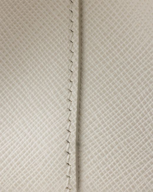 Prada White Galleria Small Saffiano Leather Bag, Chalk