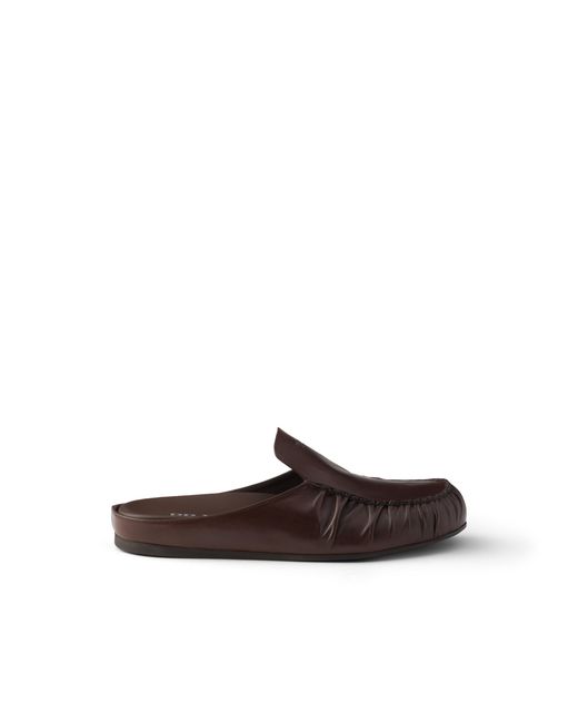 Prada Brown Leather Mules, Size 5 for men