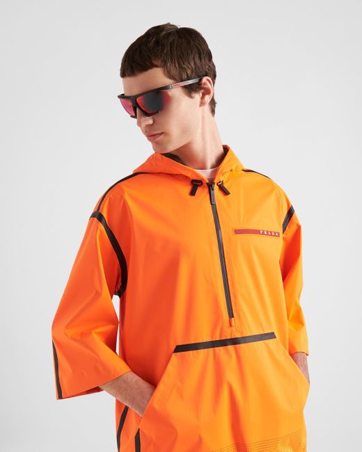 Camicia Maniche Corte In Extreme Tex Light di Prada in Orange da Uomo