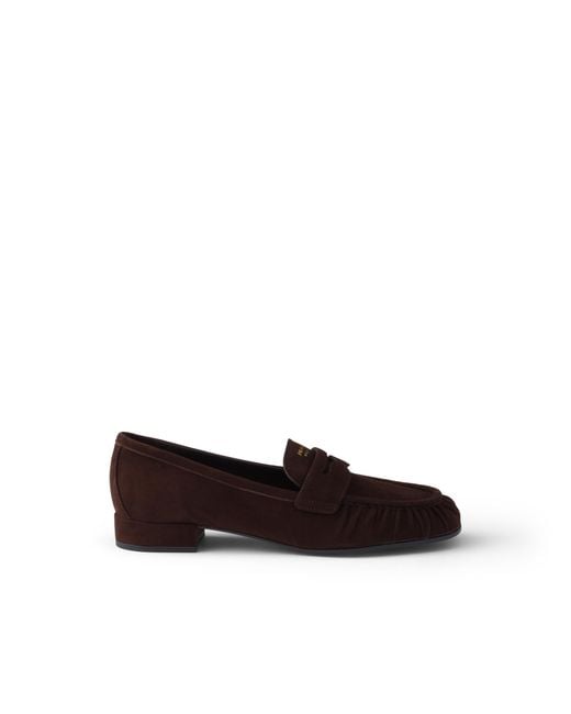 Prada Brown Suede Loafers