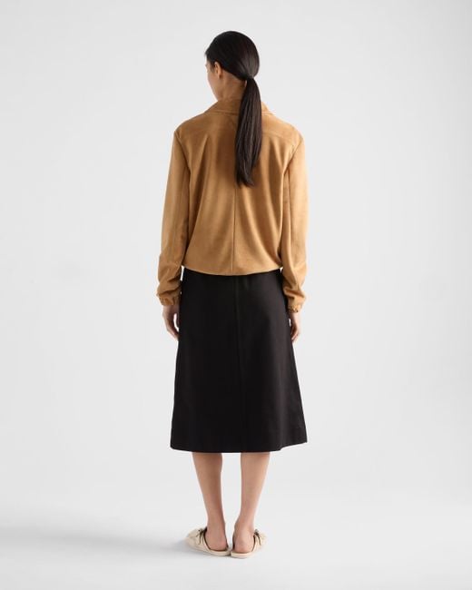 Prada Natural Blousonjacke Aus Wildleder