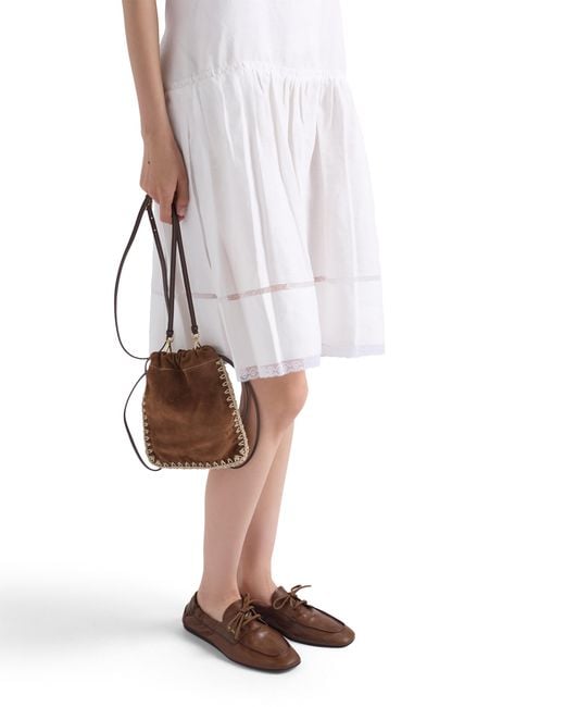 Prada Brown Shuffle Antiqued Leather Boat Shoes