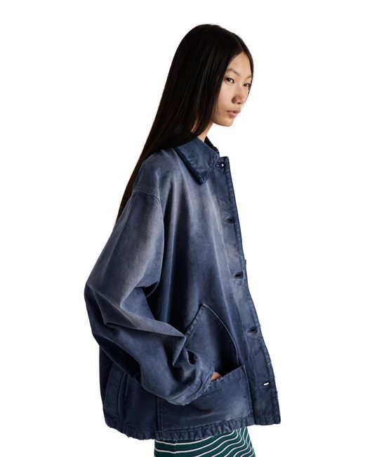 Prada Blue Canvas Trucker Jacket
