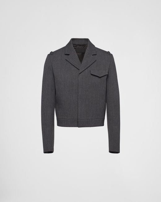Prada Black Wool Blouson Jacket for men