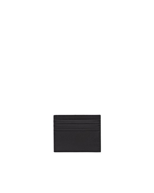 Prada White Saffiano Leather Card Holder for men