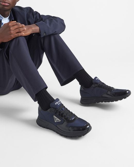 Sneakers Prax 01 In Re-nylon E Pelle Spazzolata di Prada in Black da Uomo