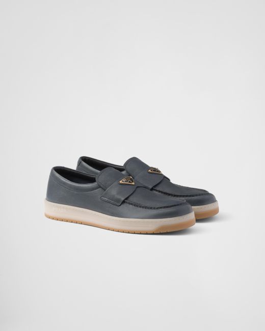 Prada Blue Nappa Leather Loafers for men