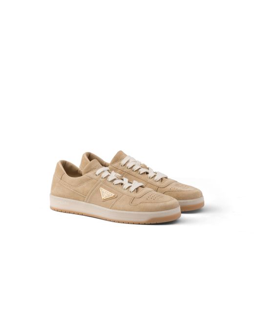 Zapatillas Downtown De Ante Con Efecto Lavado Prada de hombre de color White