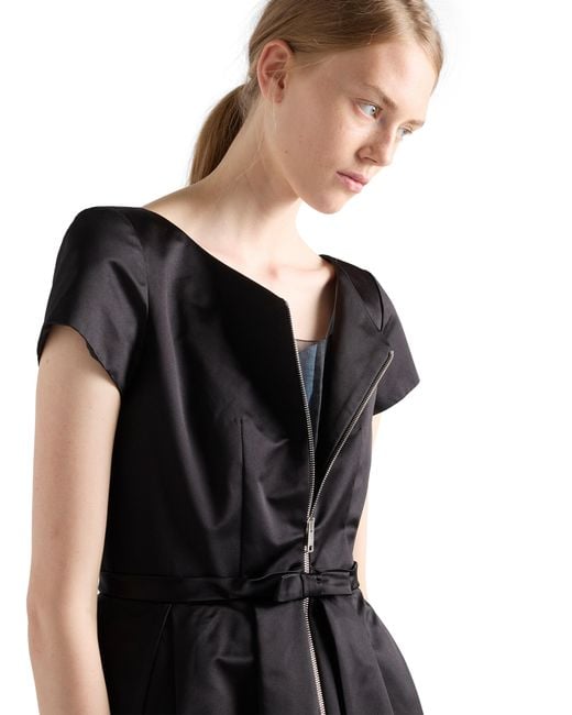 Prada Black Duchesse Silk Dress