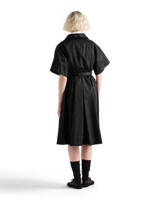 Vestido Midi De Re-Nylon Con Mangas Cortas, Mujer, Talla Prada de color Black