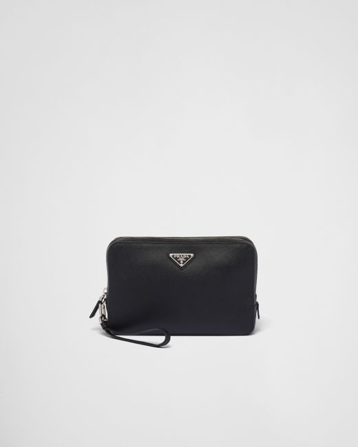 Prada White Saffiano Leather Clutch for men