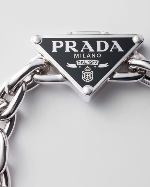 Bracelet Chaîne En Prada pour homme en coloris Metallic