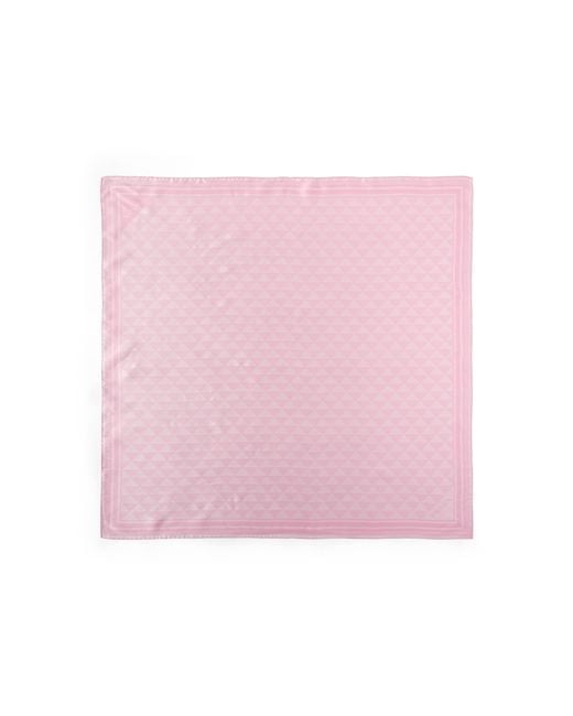 Prada Pink Jacquard Silk Scarf 90, Alabaster
