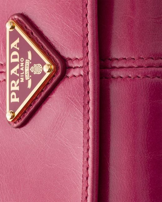 Prada Pink Leather Wallet With Shoulder Strap, Peony