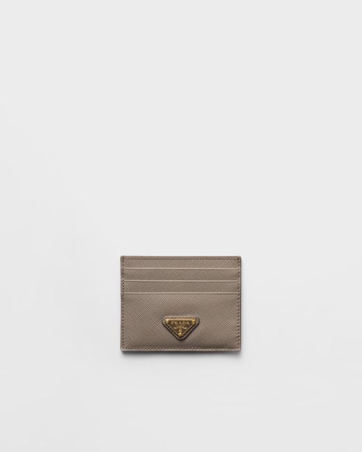 Prada White Kartenetui Aus Saffiano Leder