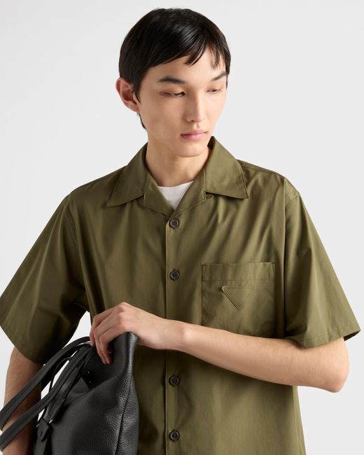 Prada Bowling-Hemd Aus Baumwolle in Green für Herren