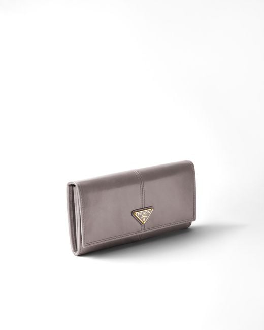 Prada Gray Large Leather Wallet