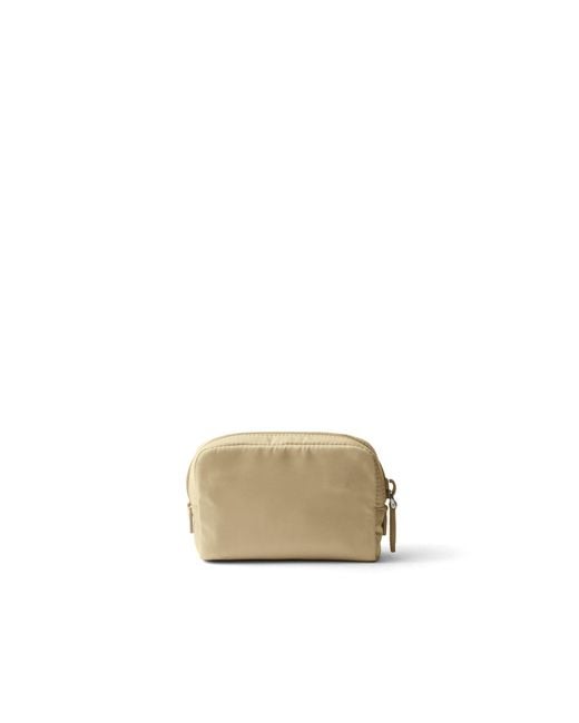 Prada Natural Micro Re-Nylon Pouch, Camel