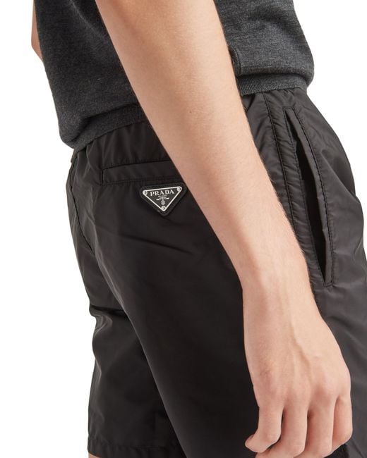 Prada Black Nylon Swim Shorts for men