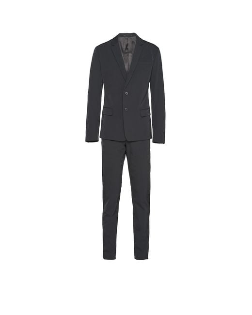 Prada Blue Single-breasted Techno Stretch Suit for men