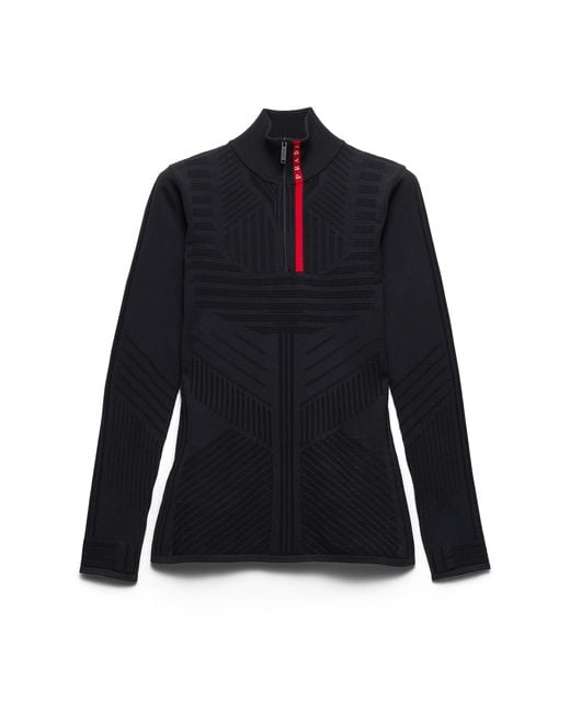 Jersey De Cuello Alto En Re-Nylon, Mujer, Talla Prada de color Blue