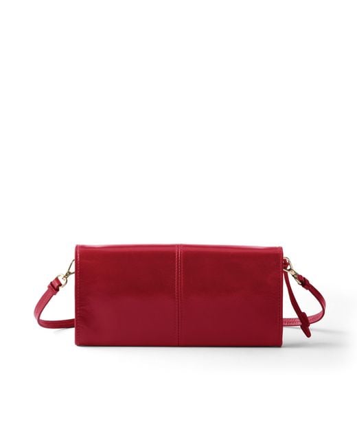 Prada Red Leather Wallet With Shoulder Strap