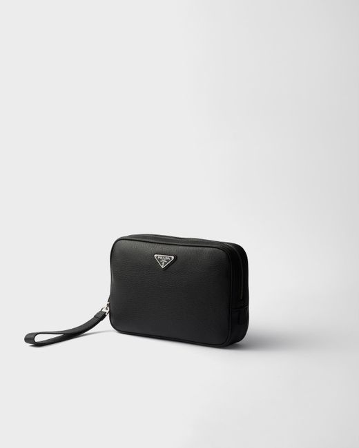 Prada Pouch Aus Leder in Black für Herren