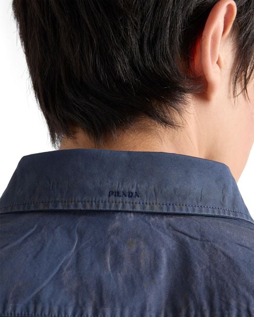 Prada Blue Cotton Shirt for men