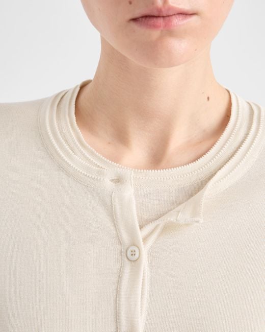 Maglia Cardigan di Prada in White