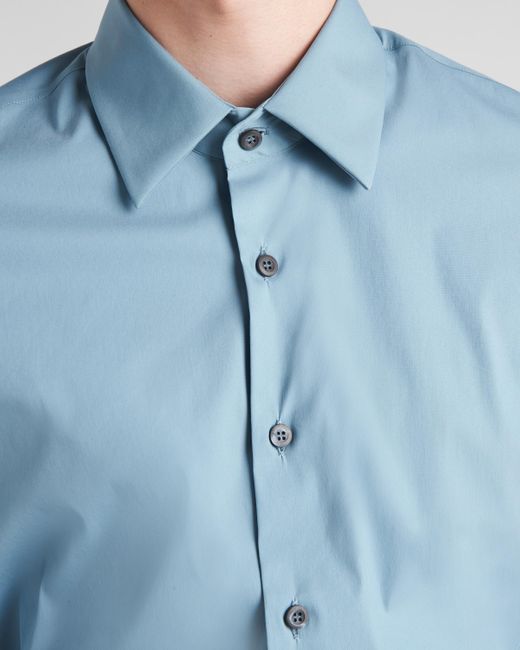 Prada Hemd Aus Stretch-Baumwolle in Blue für Herren