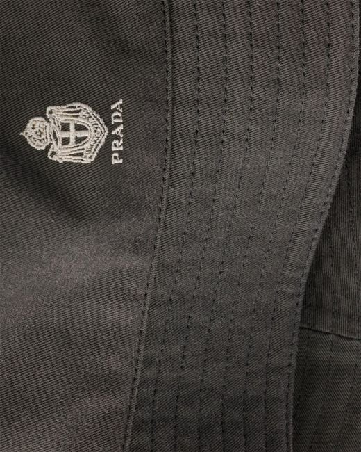 Prada Black Old Gabardine Bucket Hat for men