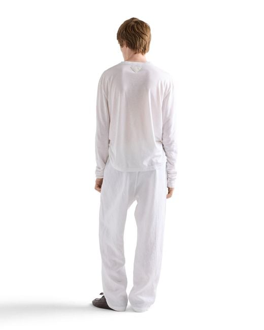Prada White Linen Pants for men
