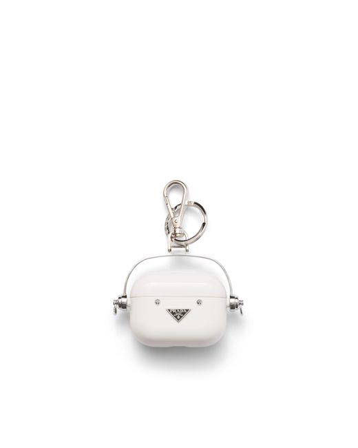 Prada White Airpods Pro 2 Case With Keychain for men