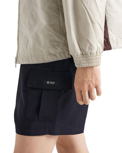 Prada Blue Mohair Wool Shorts for men