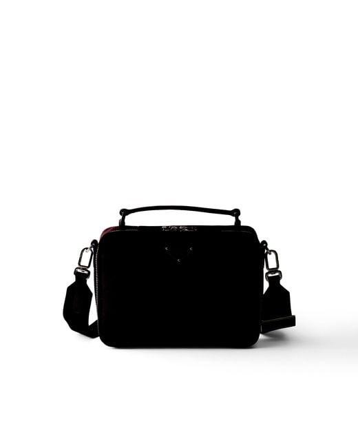Prada Black Brique Medium Saffiano Leather Bag for men