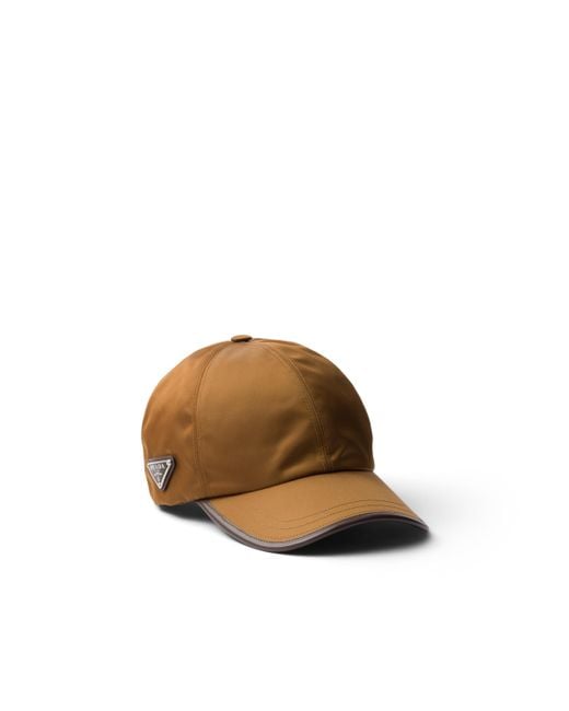 Prada White Re-Nylon And Leather Baseball Cap for men