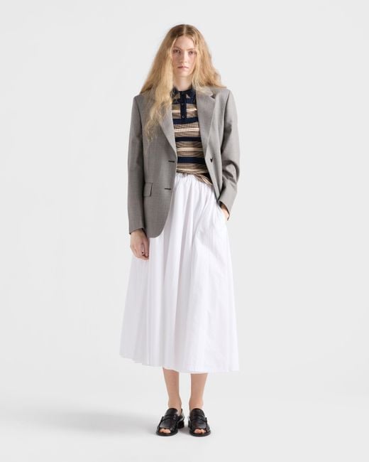 Prada Gray Single-Breasted Checked Grisaille Jacket