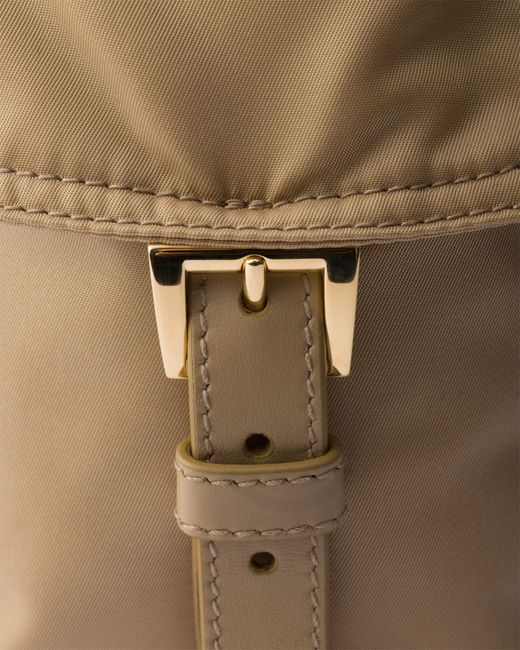Prada Natural Explore Large Re-Nylon And Leather Bag