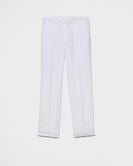 Prada White Linen Pants for men