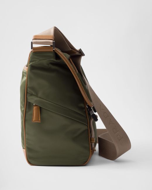 Prada Green Re-Nylon And Leather Shoulder Bag for men