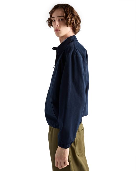 Prada Blue Cotton Blouson Jacket for men