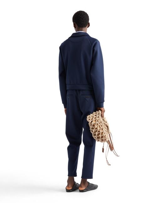 Prada Blue Zippered Technical Fabric Jacket for men
