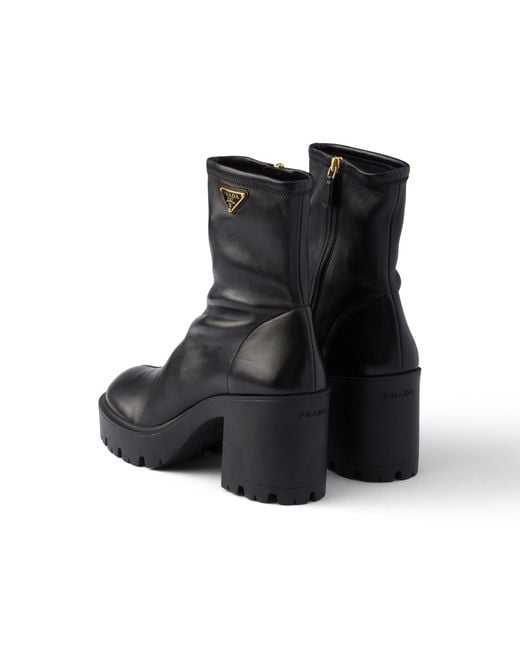 Prada Black Stretch Nappa Leather Booties