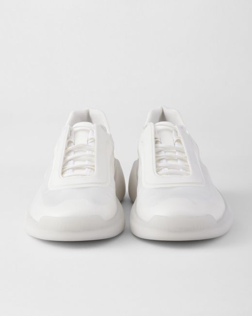 Prada White America'S Cup Re-Nylon And Bike Fabric Sneakers for men