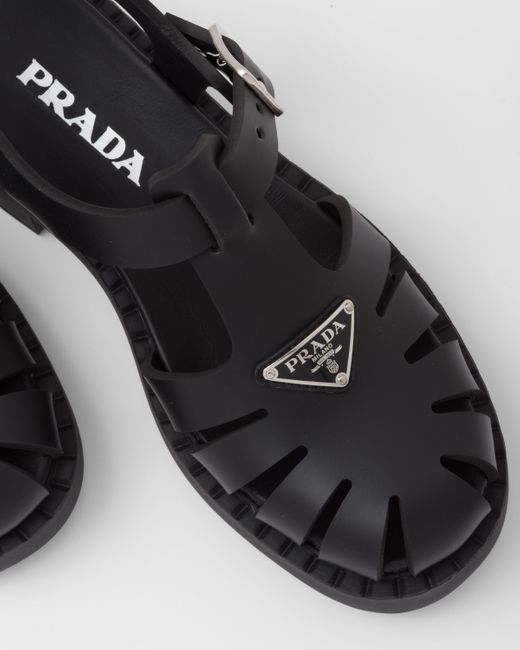 Prada Black Sporty Foam Rubber Sandals
