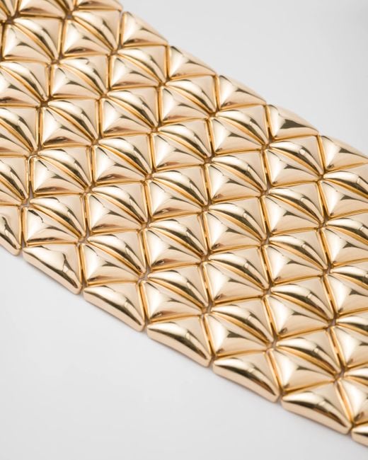 Prada Metallic Eternal Gold Cuff Bracelet In Yellow Gold