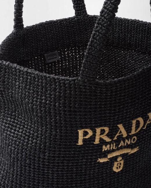 Prada Black Woven Fabric Tote Bag for men