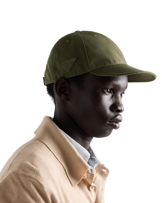 Prada Green Technical Fabric Baseball Cap for men