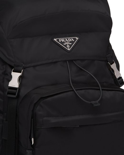 Prada Black Re-Nylon And Saffiano Leather Backpack for men